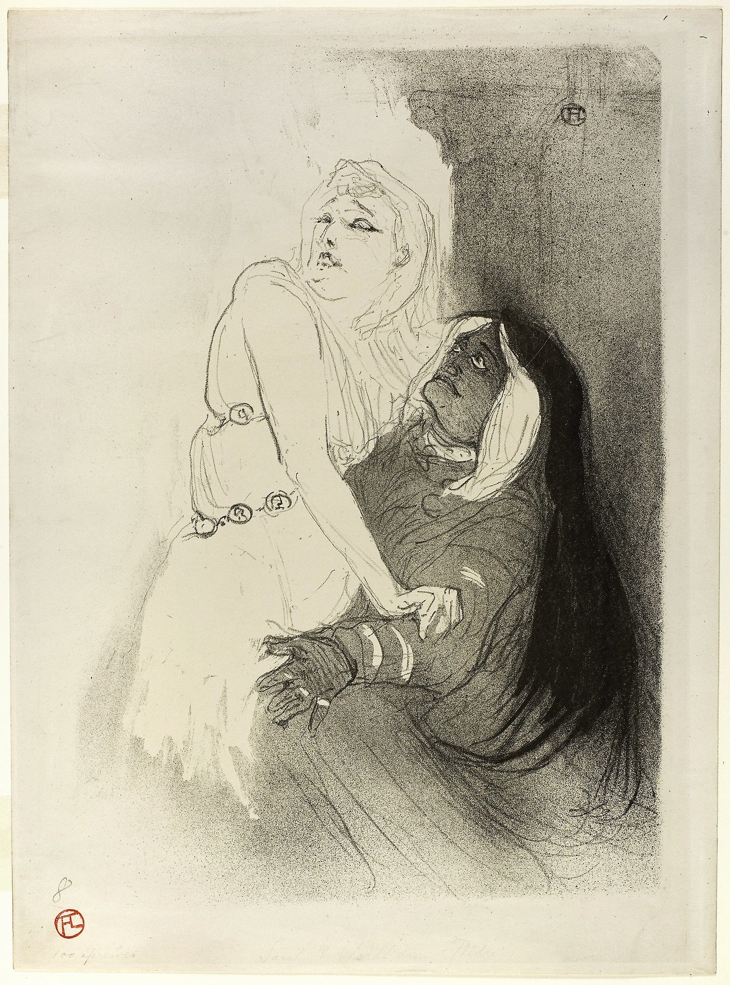 At the Renaissance: Sarah Bernhardt in Phèdre: Henri de Toulouse-Lautrec,16x12"(A3) Poster