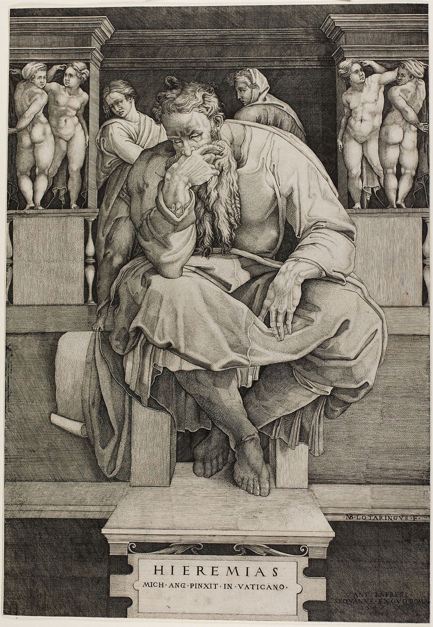 Jeremiah -  Nicolas Beatrizet (French, 1515-after 1565),  Poster Print Wall Art