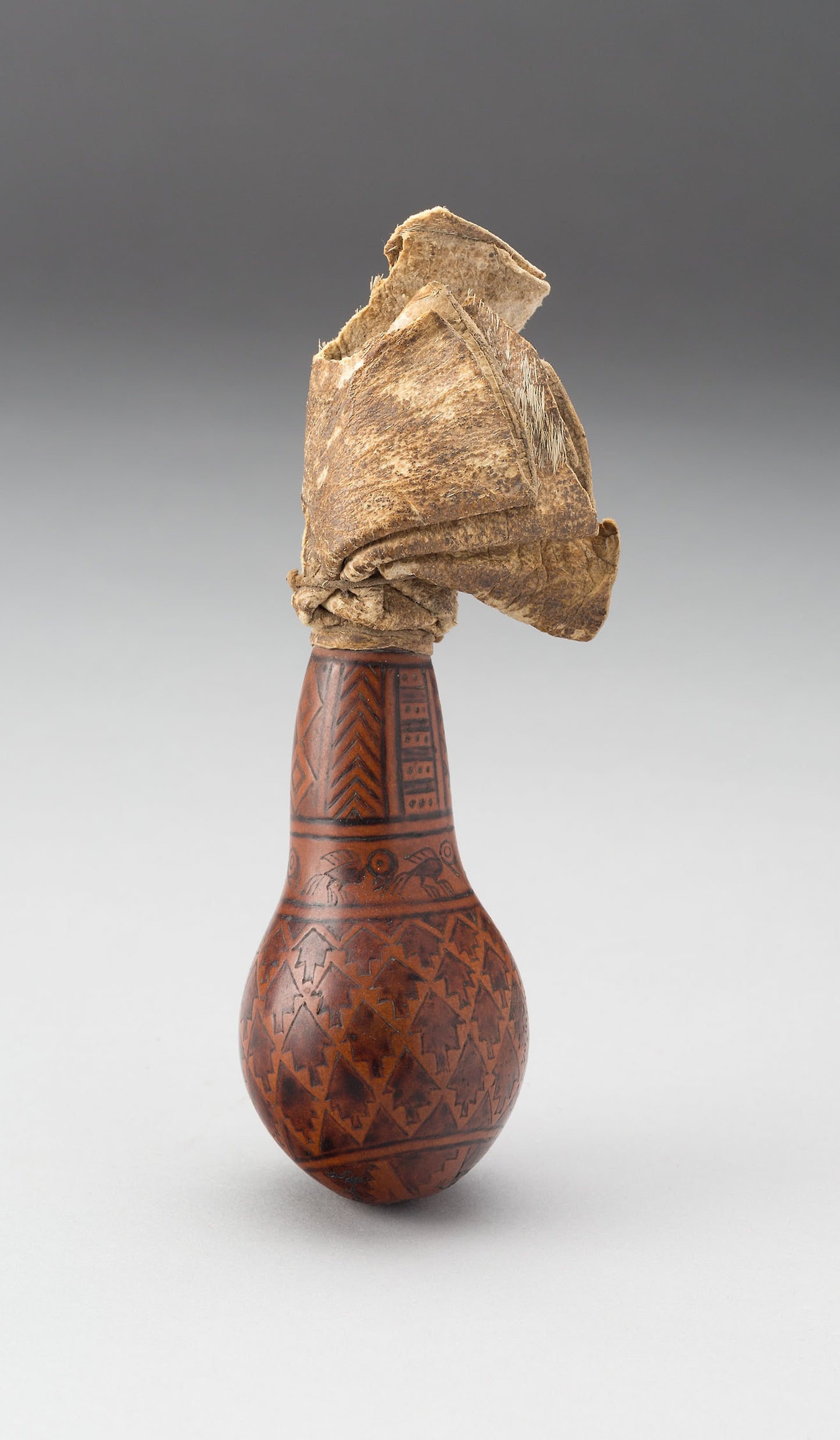 Incised and Painted Container for Lime with Carved Stopper -  Probably Ica,  Poster Print Wall Art