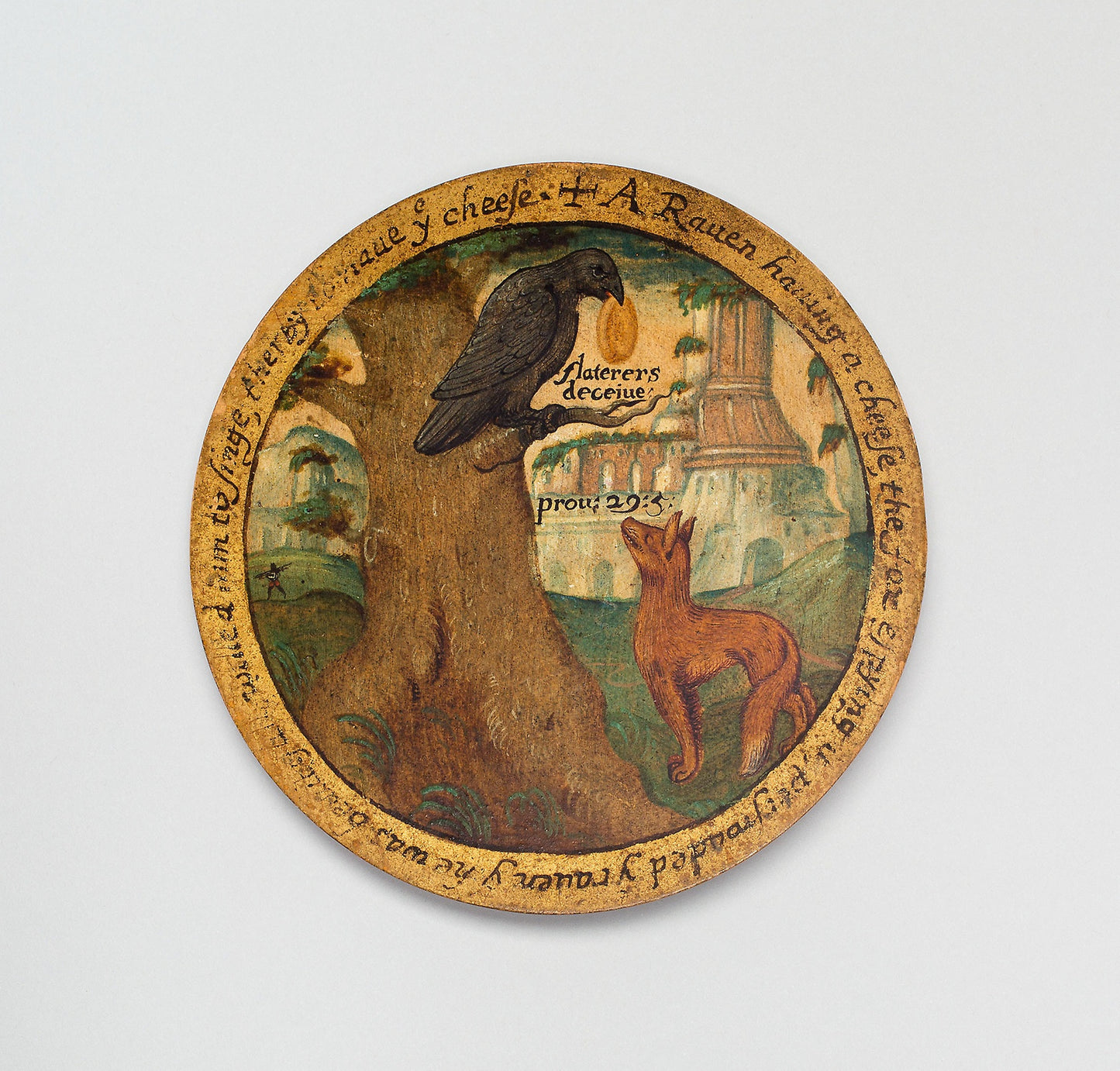 Trencher with a Scene from Aesop's Fables: England, Poster Print Wall Art