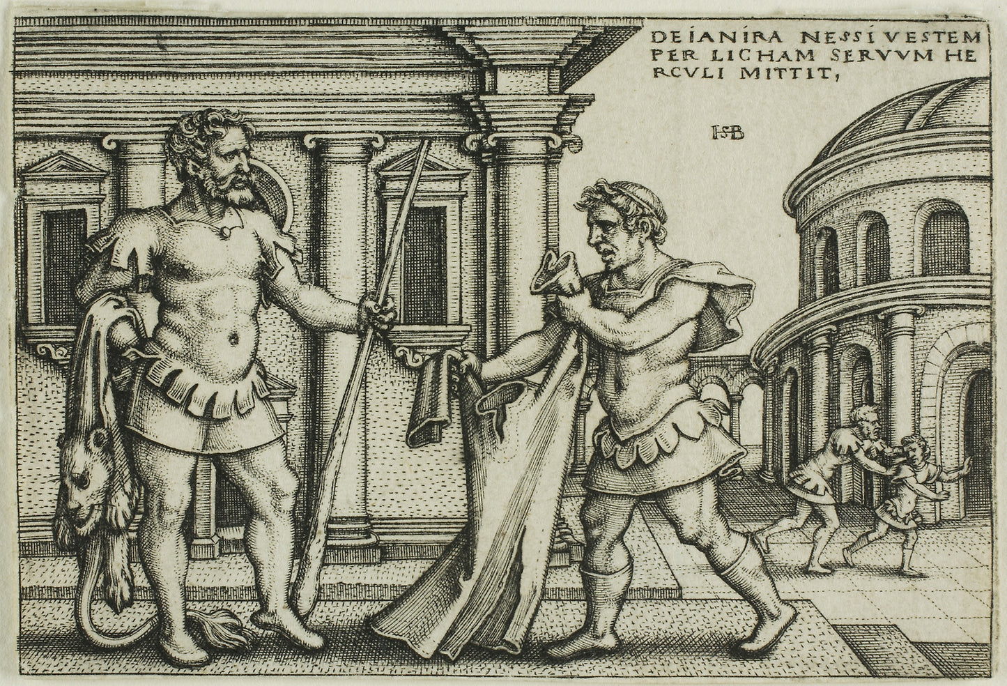Lichas Bringing the Garment of Nessus to Hercules, from The Labors of Hercules -  Sebald Beham,  Poster Print Wall Art