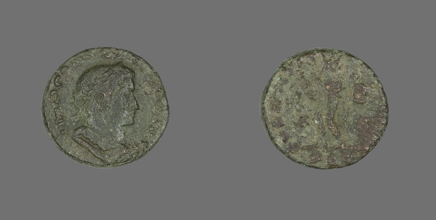 Coin Portraying Emperor Emperor Constantine I -  Roman,  Poster Print Wall Art