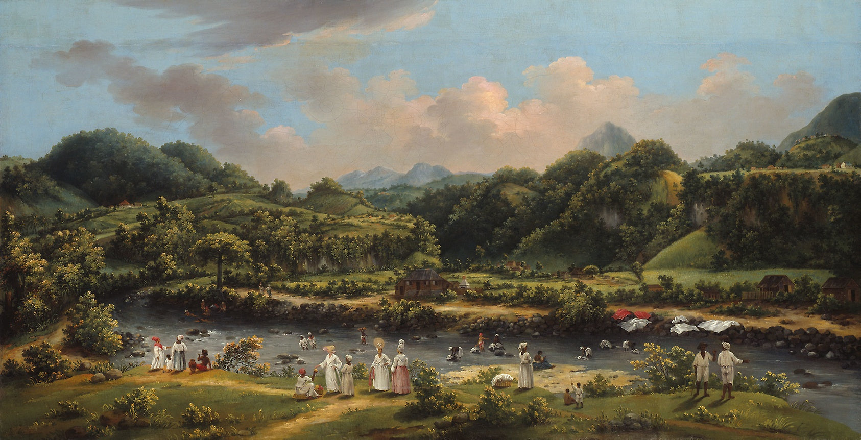 View on the River Roseau, Dominica: Agostino Brunias,16x12"(A3) Poster