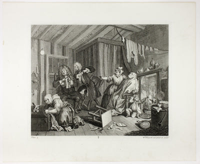 Plate five, from A Harlot's Progress: William Hogarth,16x12"(A3) Poster