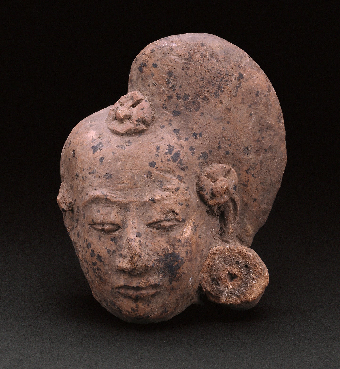 Head from a Figurine of a Female -  Indonesia,  Poster Print Wall Art