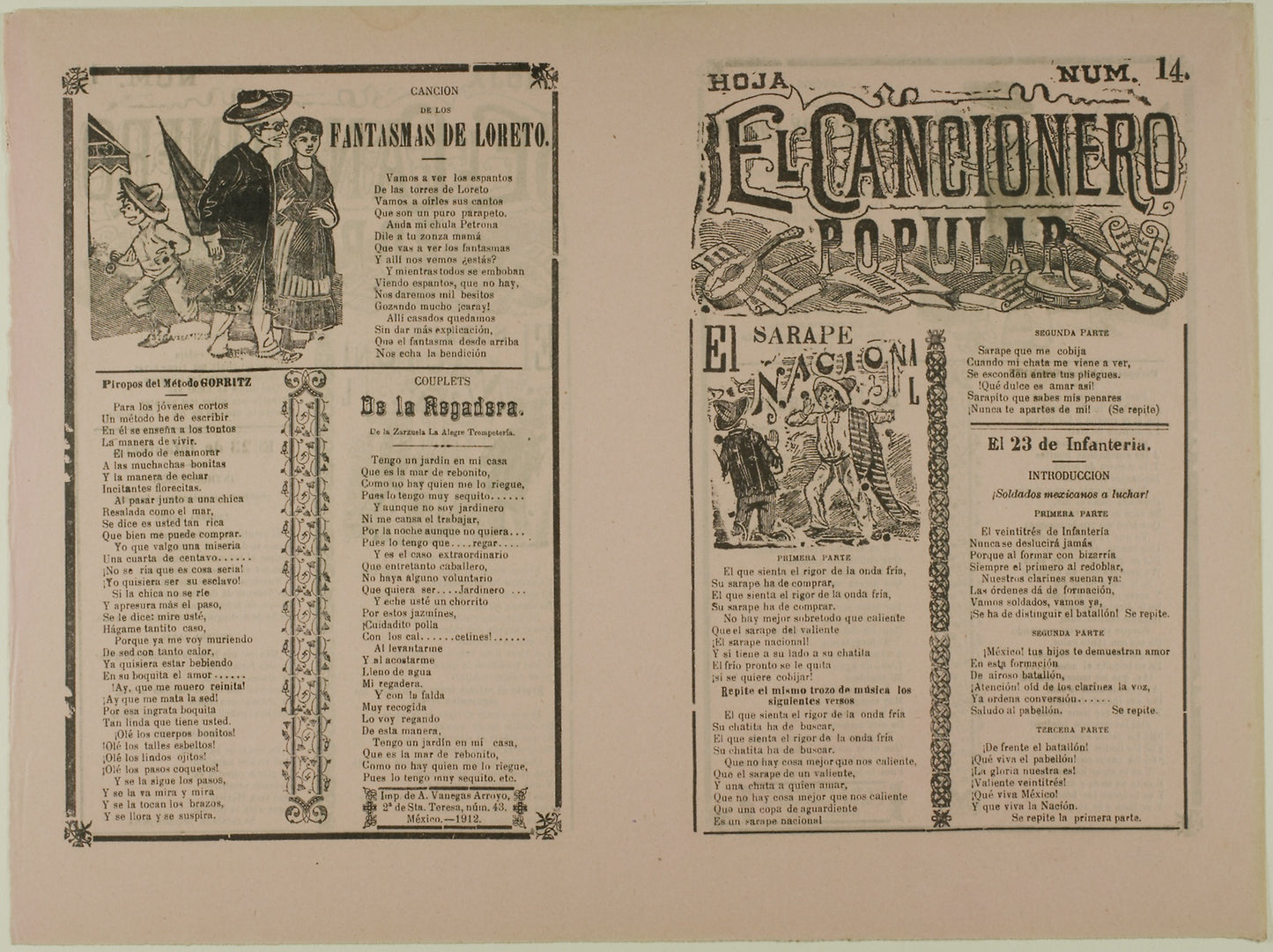 El cnacionero popular, num. 14 (The Popular Songbook, no. 14) -  José Guadalupe Posada,  Poster Print Wall Art