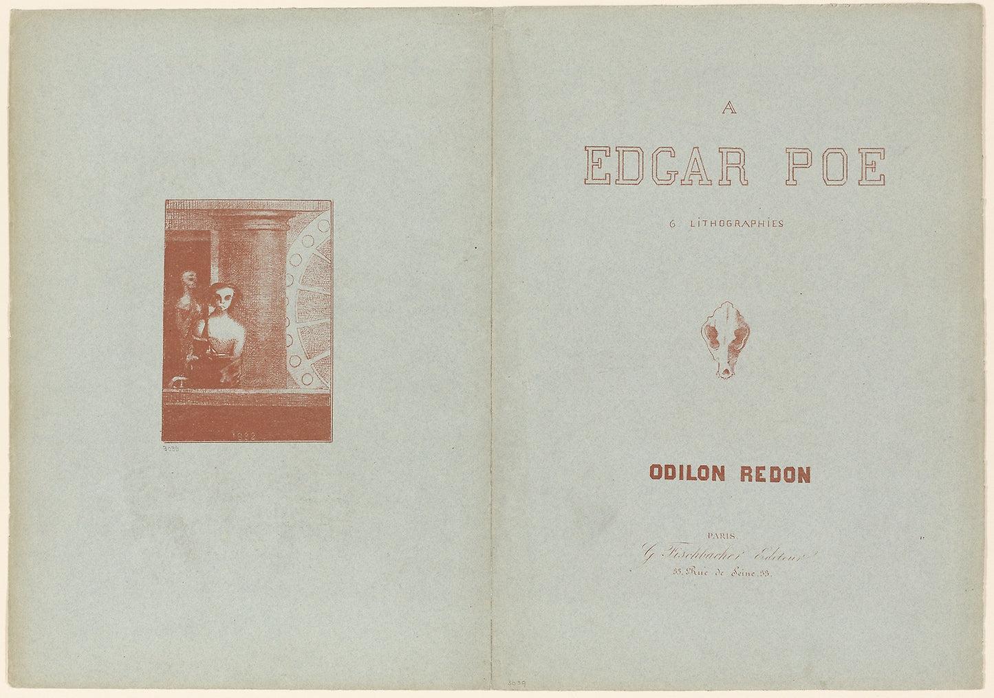 Portfolio cover, from To Edgar Poe -  Odilon Redon,  Poster Print Wall Art
