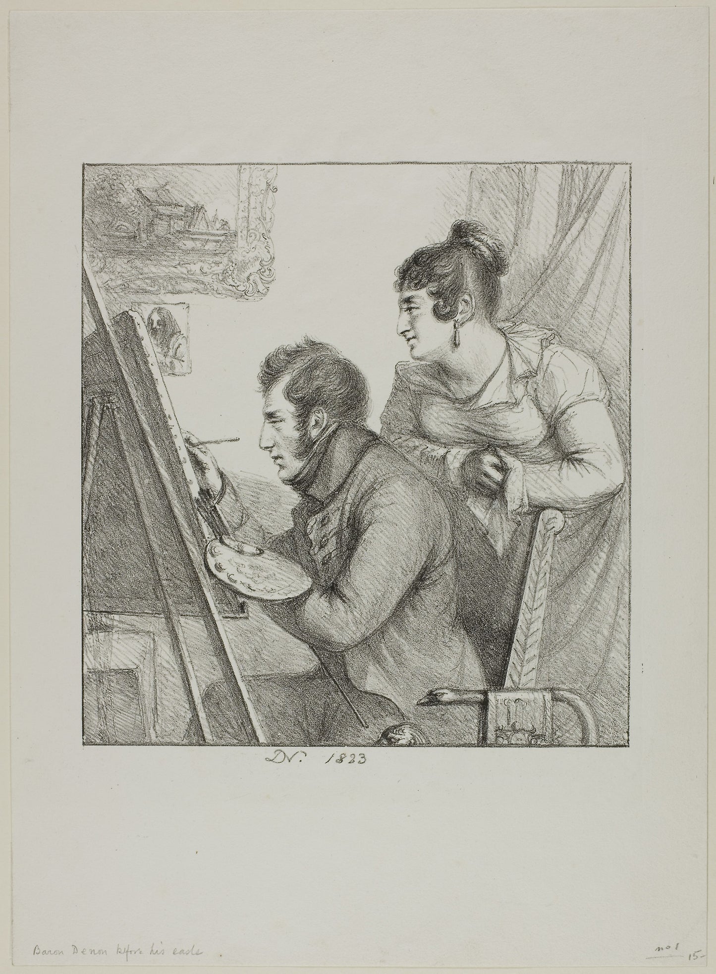 Baron Denon before his Easel -  Dominique-Vivant Denon,  Poster Print Wall Art