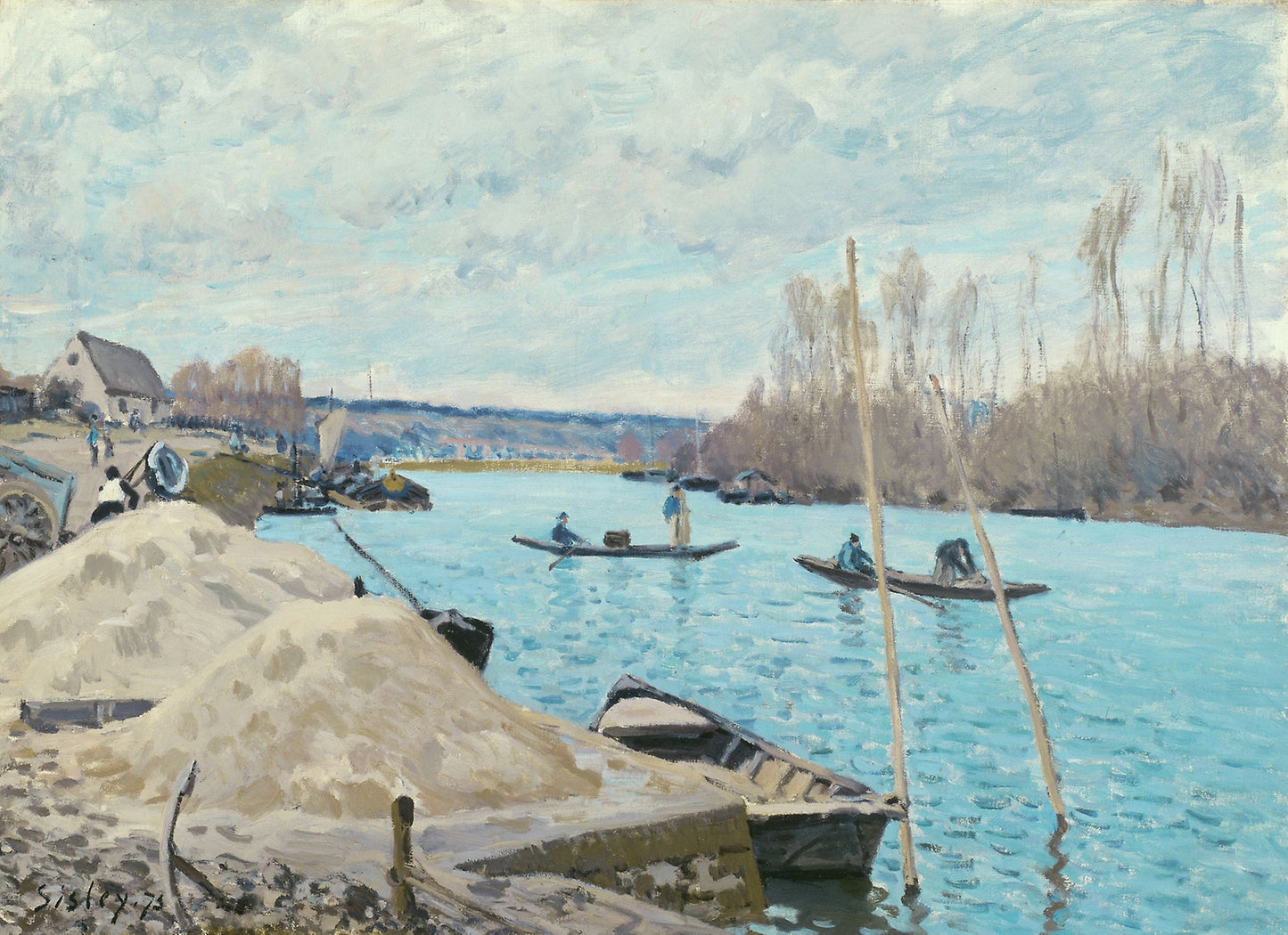 The Seine at Port-Marly, Piles of Sand -  Alfred Sisley,  Poster Print Wall Art