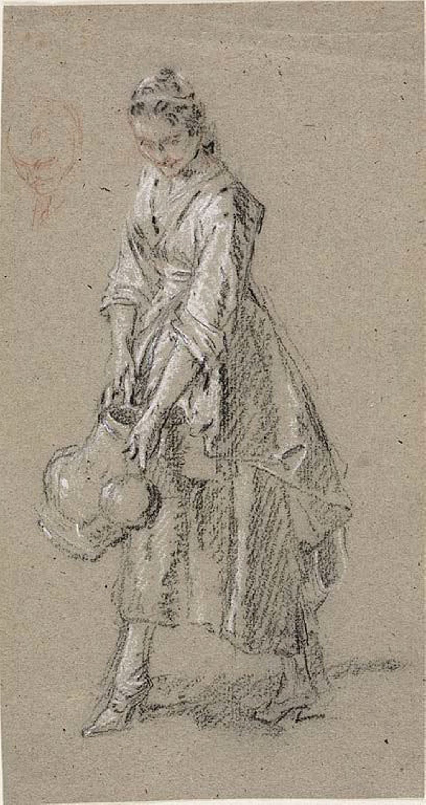 Study of a Young Woman with a Watering Jug -  Nicolas Lancret,  Poster Print Wall Art
