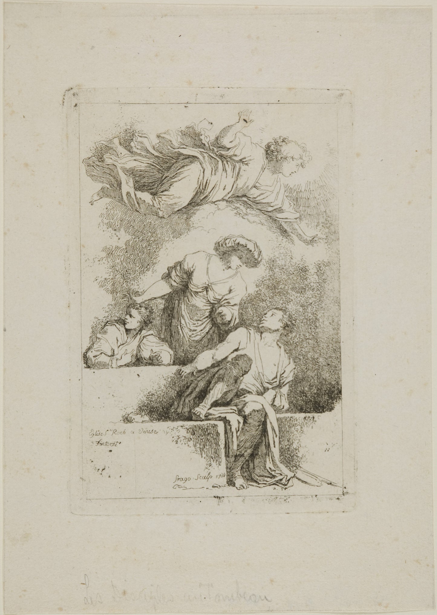 The Disciples at the Tomb -  Jean Honoré Fragonard (French, 1732-1806),  Poster Print Wall Art