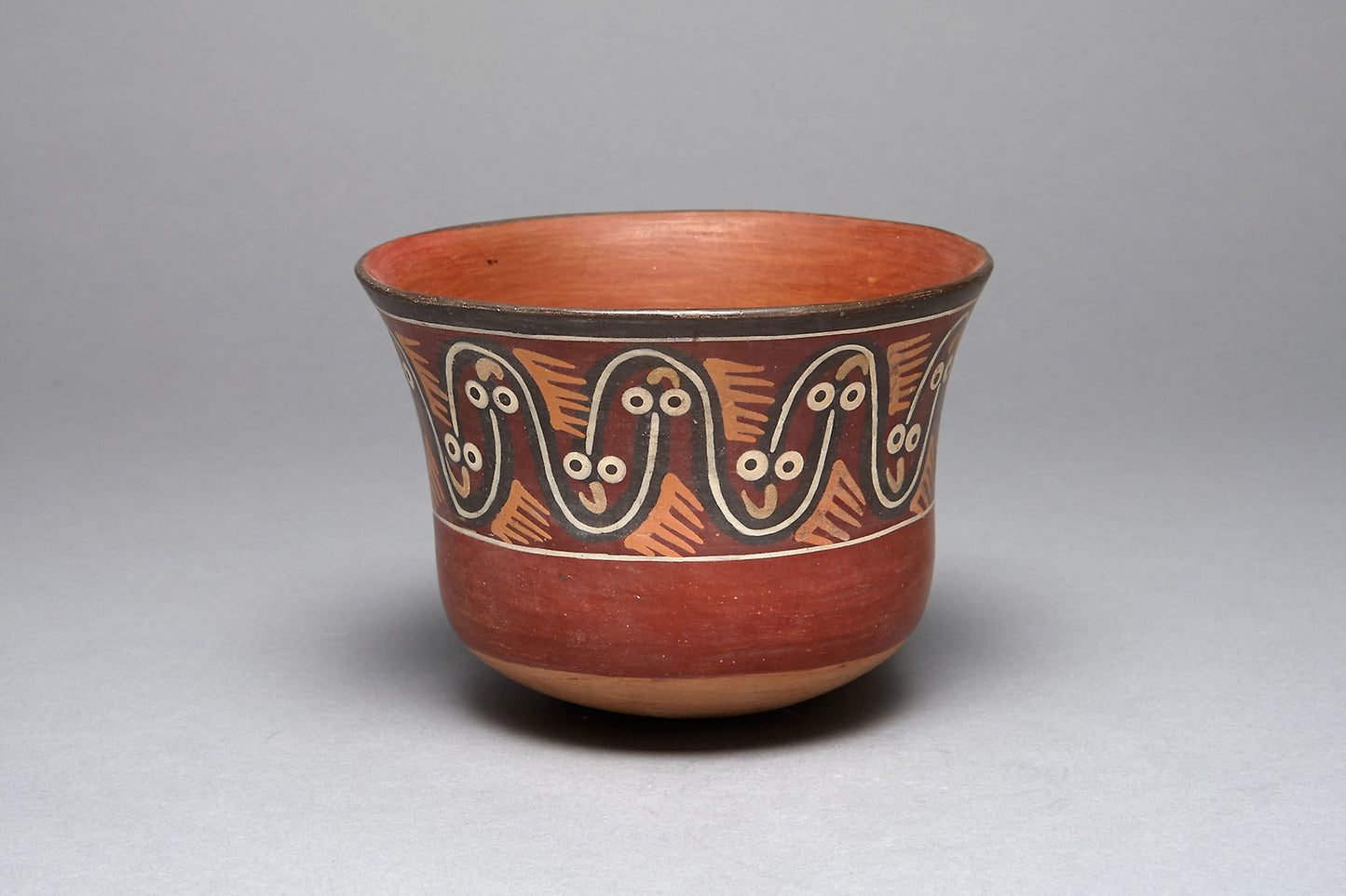 Bowl Depicting Interlocking, Undulating Abstract Serpents -  Nazca,  Poster Print Wall Art