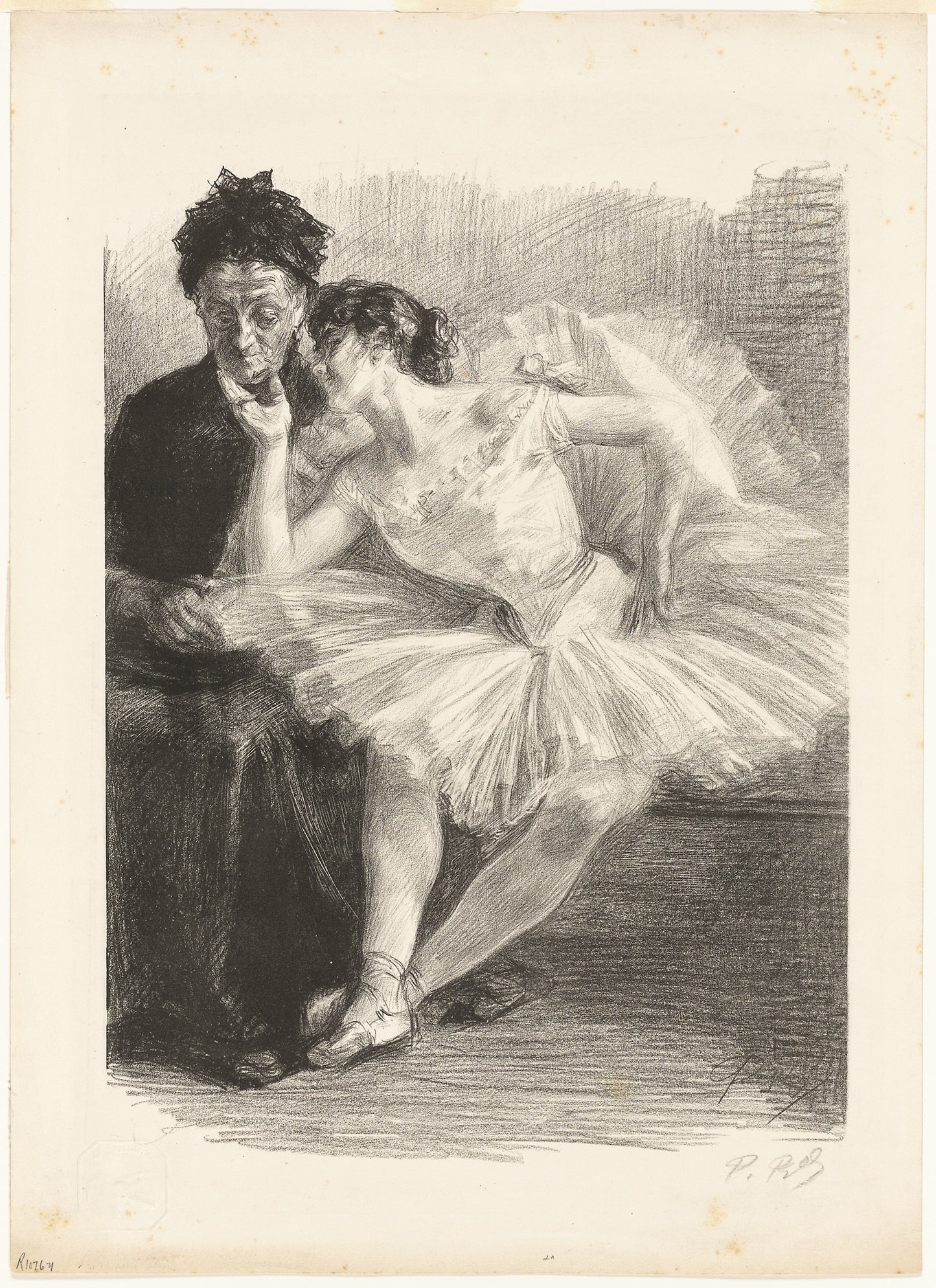 Dancer and Her Mother, from the eighth album of L'Estampe originale -  Paul Renouard (French, 1845-1924),  Poster Print Wall Art