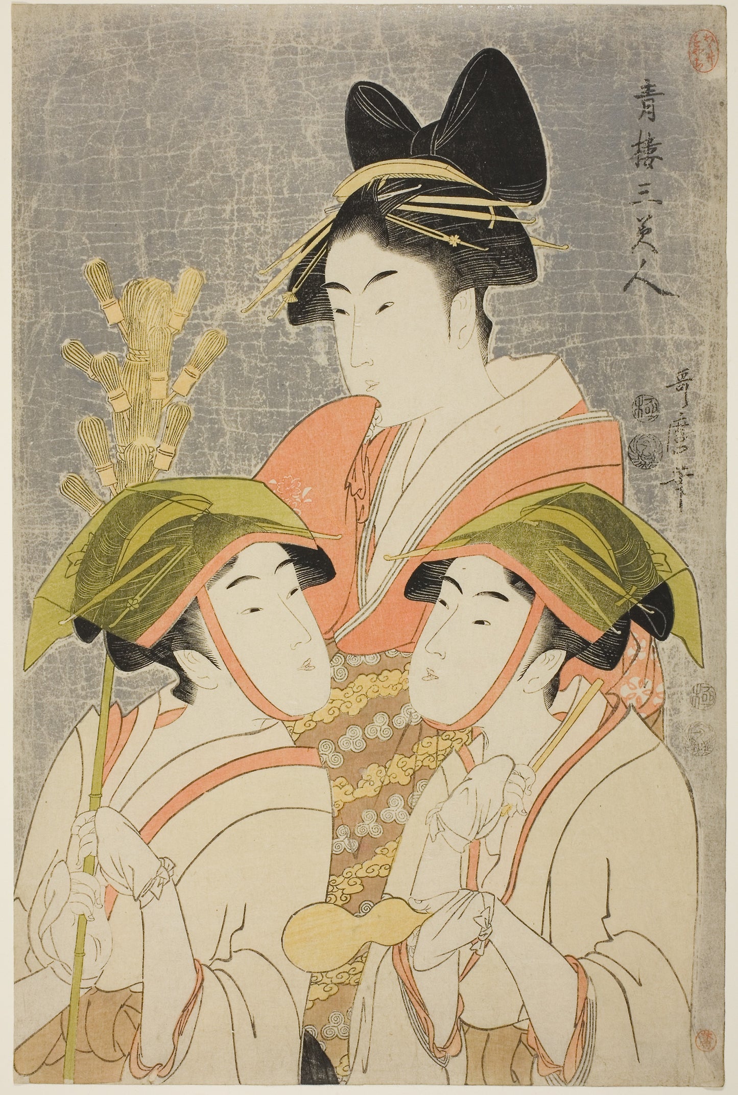 Three Beauties of Yoshiwara (Seiro san bijin) -  Kitagawa Utamaro ??? ??,  Poster Print Wall Art