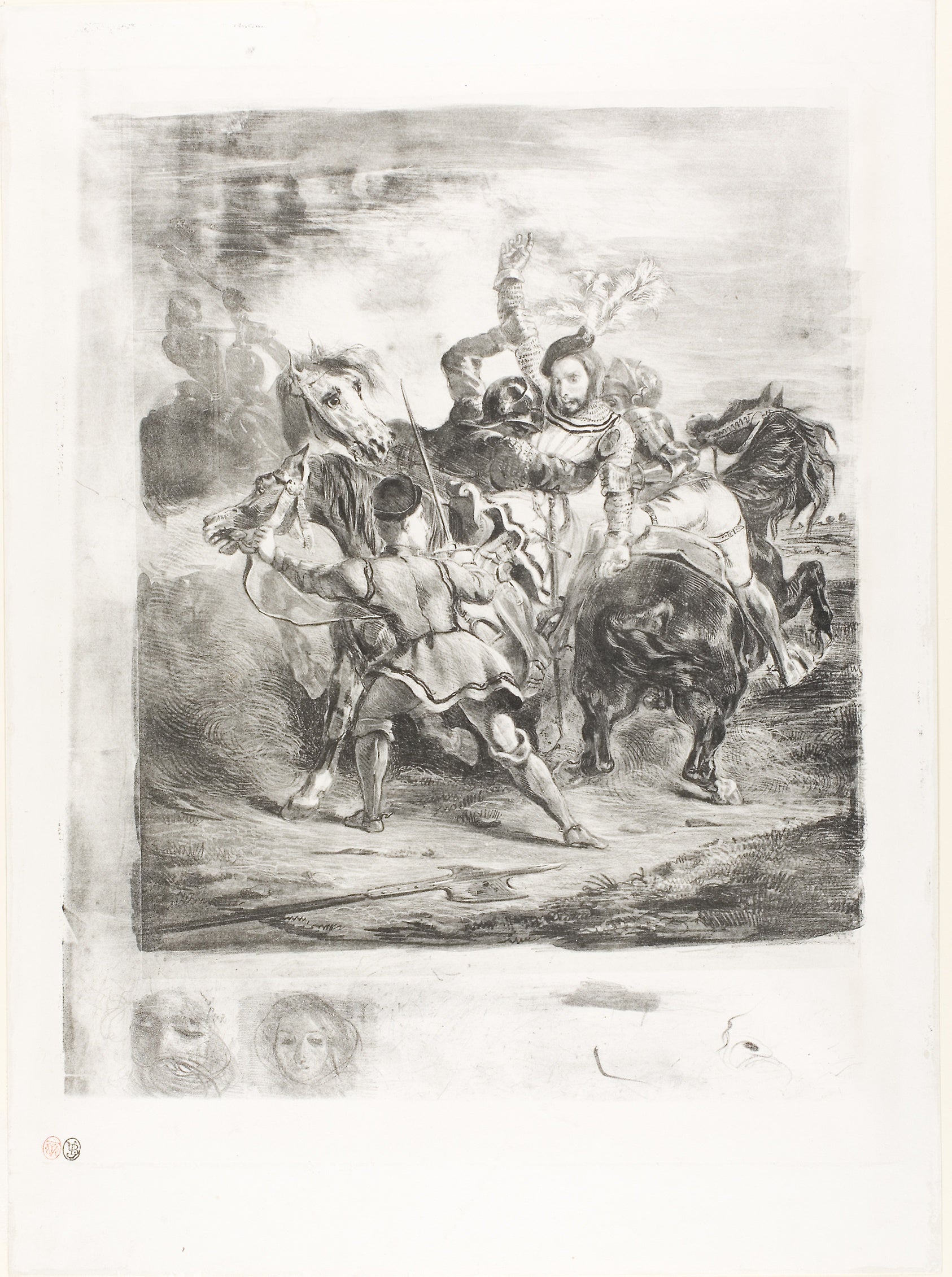 Weislingen Attacked: Goetz's Men: Eugène Delacroix,16x12"(A3) Poster