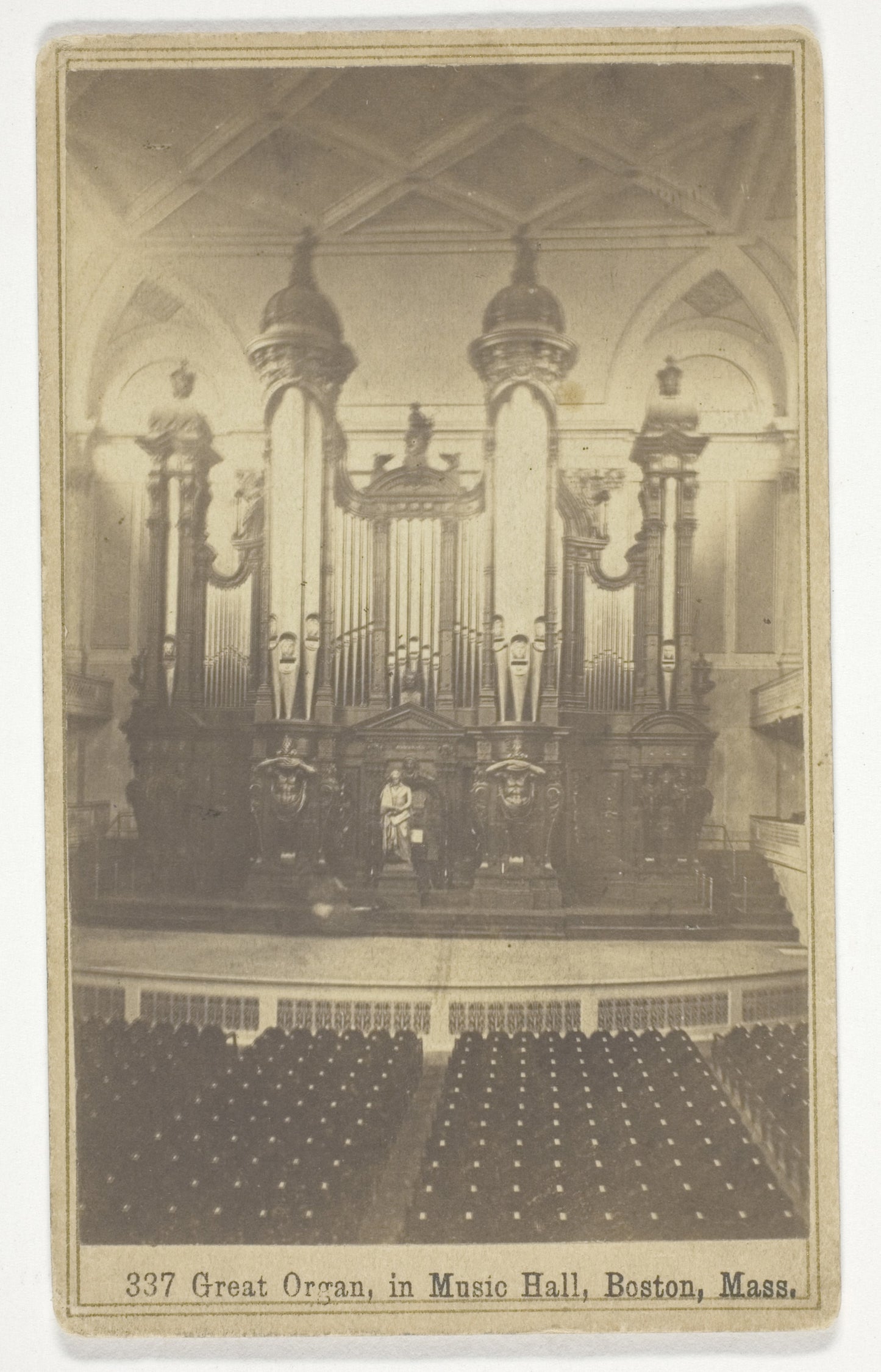 337 Great Organ, in Music Hall, Boston, Mass: Bierstadt Brothers,16x12"(A3) Poster