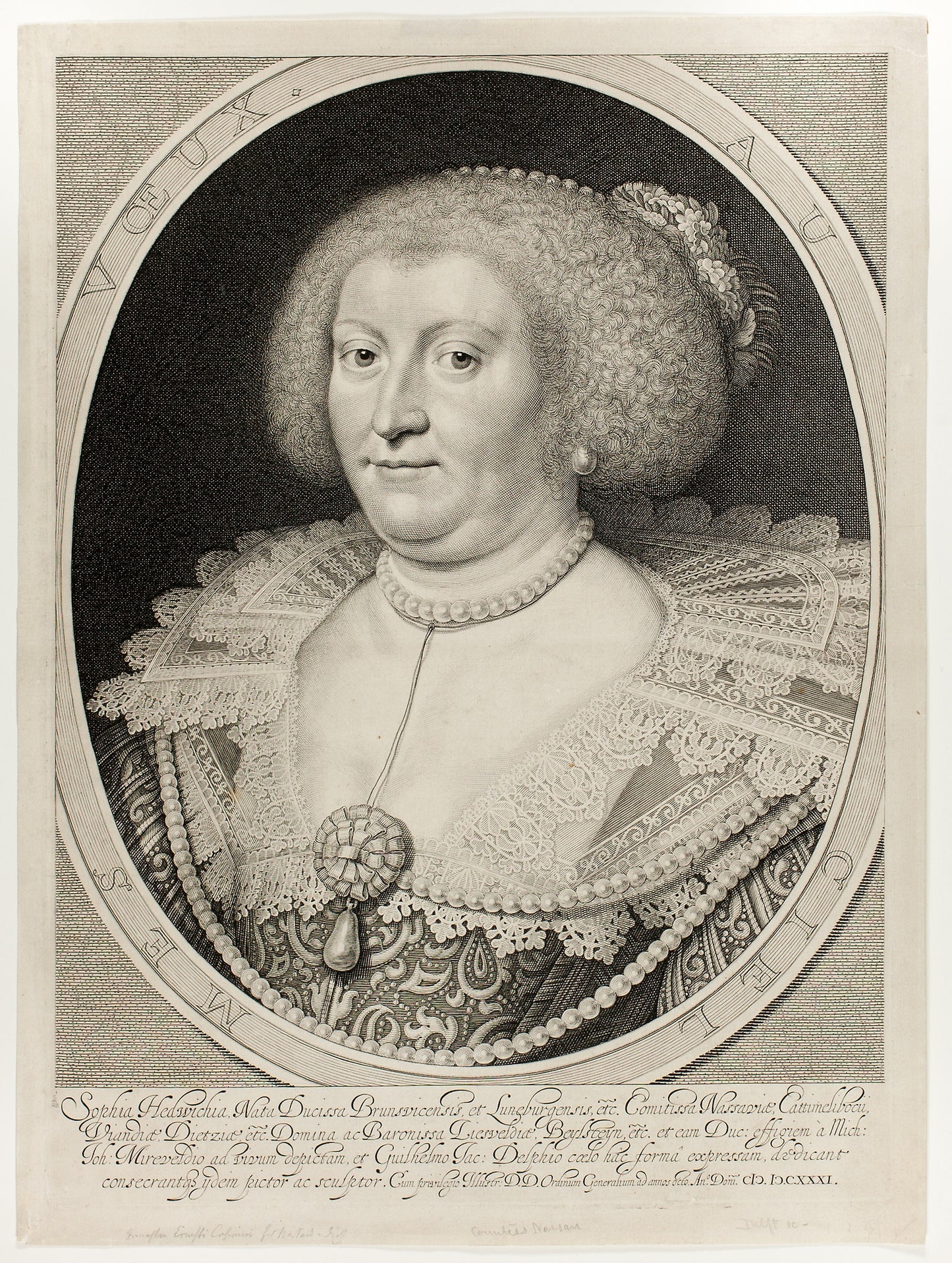 Sophia Hedwichia, Countess of Nassau-Dietz -  William Jacobsz. Delff (Dutch, 1580-1638),  Poster Print Wall Art