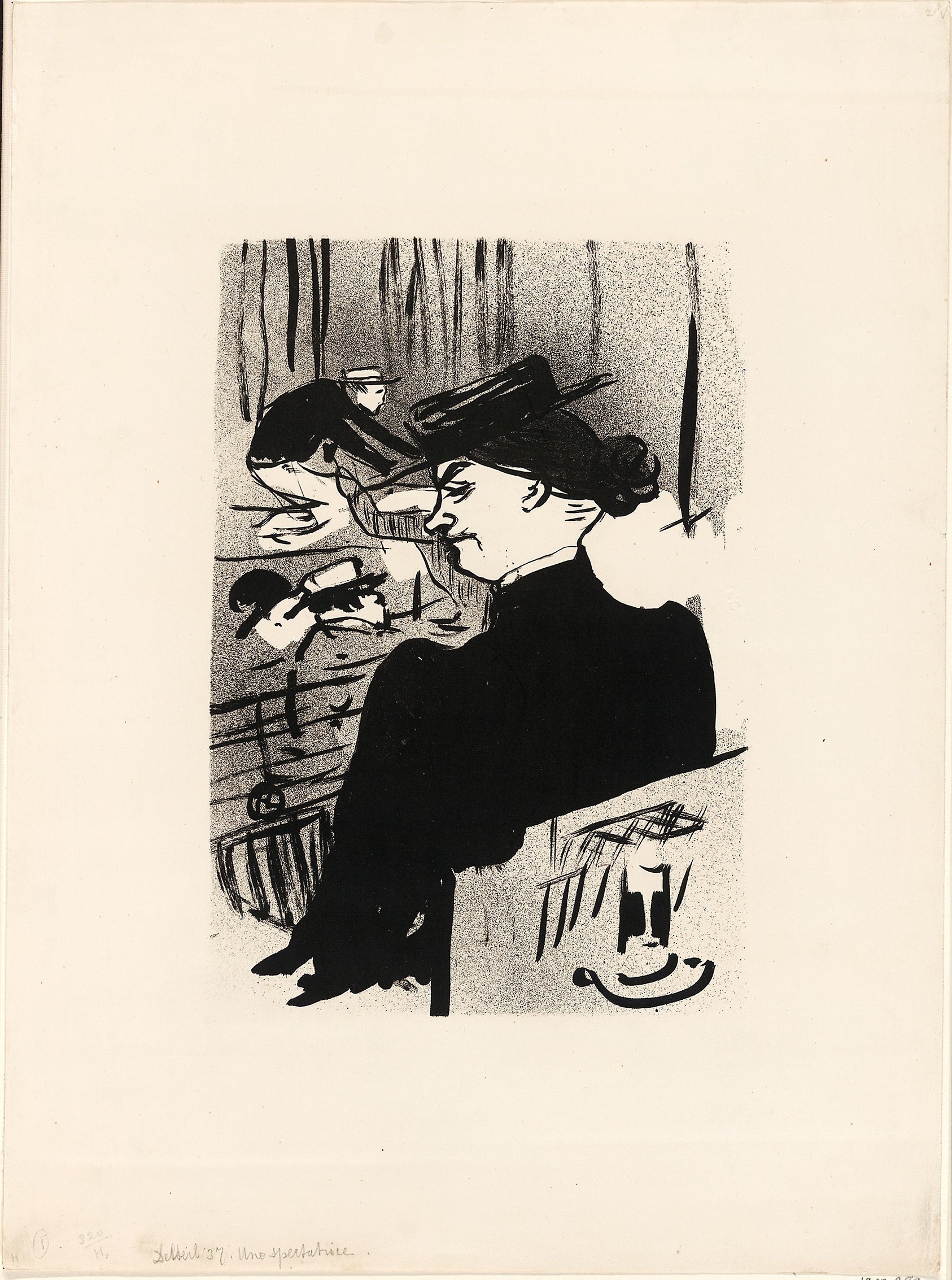 A Spectator, from Le Café-Concert: Henri de Toulouse-Lautrec (French, 1864-1901),16x12"(A3) Poster