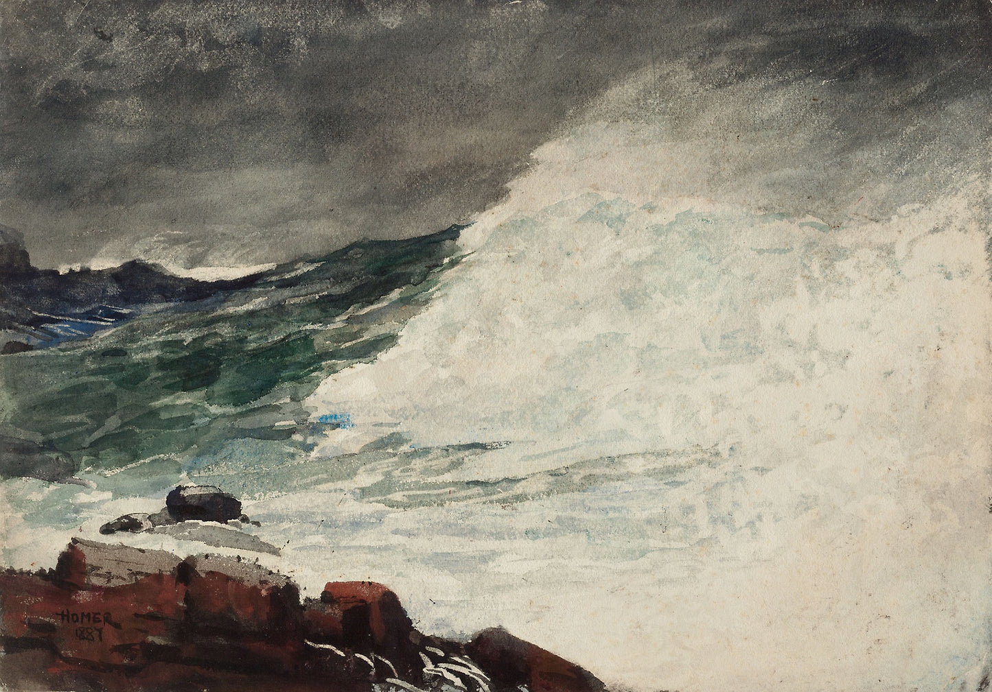 Prout's Neck, Breaking Wave -  Winslow Homer,  Poster Print Wall Art