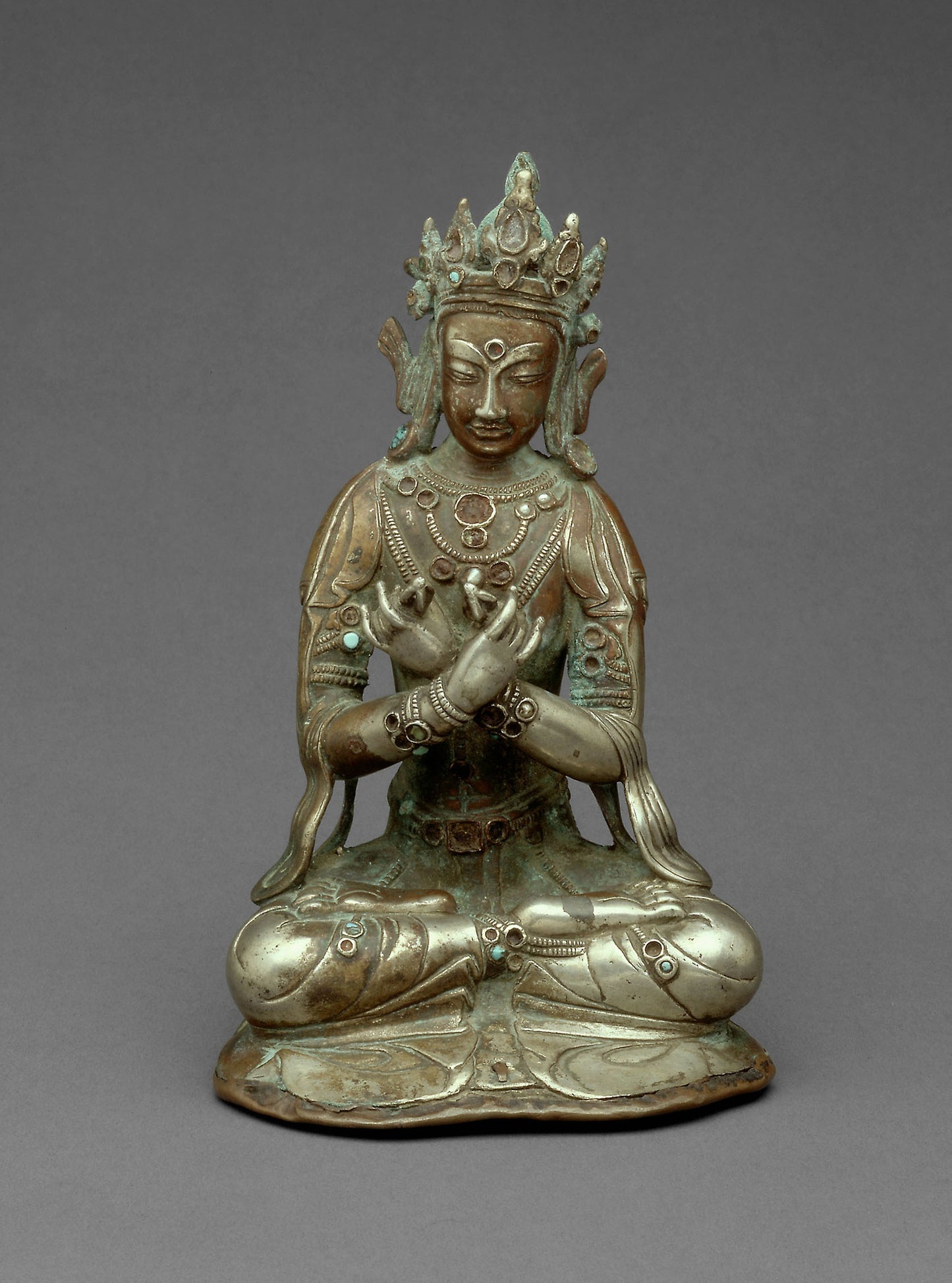Vajradhara Buddha Seated Holding a Thunderbolt (Vajra) and Bell (Ghanta) -  Tibet,  Poster Print Wall Art