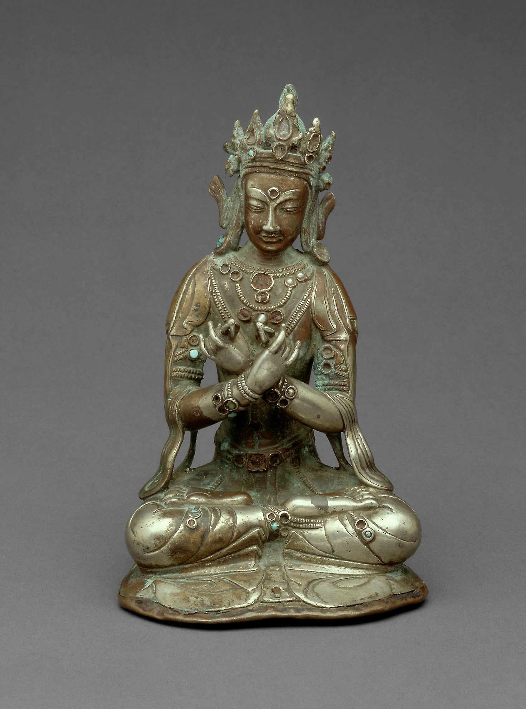 Vajradhara Buddha Seated Holding a Thunderbolt (Vajra) and Bell (Ghanta): Tibet,16x12"(A3) Poster