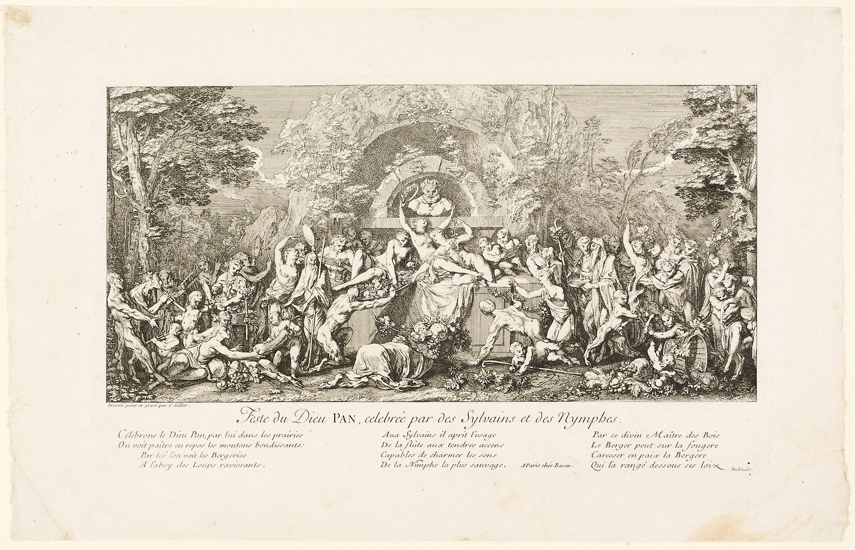 Festival of the God Pan, Celebrated: the Sylvans: Claude Gillot,16x12"(A3) Poster