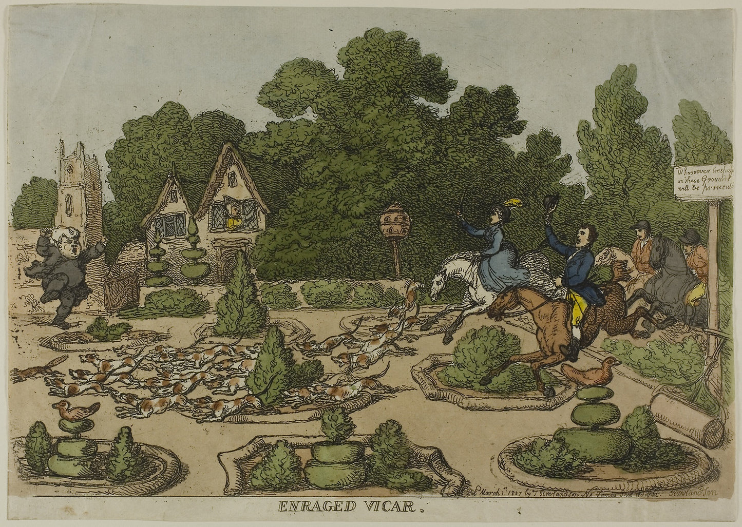 Enraged Vicar, from Miseries of Human Life -  Thomas Rowlandson (English, 1756-1827),  Poster Print Wall Art