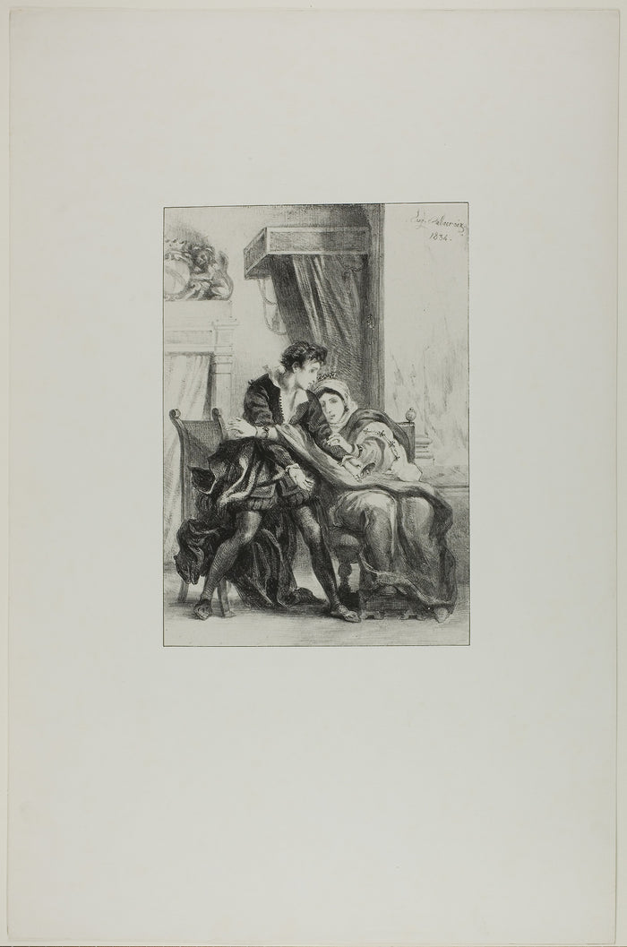 Hamlet and the Queen: Eugène Delacroix,16x12