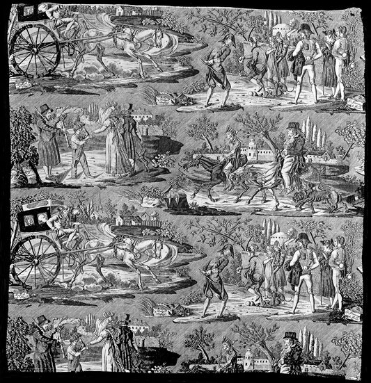 La Route de St. Cloud ou de Poissy (Furnishing Fabric): Designed: Carle Vernet (French, 1758–1836) and Delmès (French, founded 1815) engraved: Philibert Louis Debucourt (French, 1755-1831) after Carle Vernet (French 1758-1836),16x12"(A3) Poster