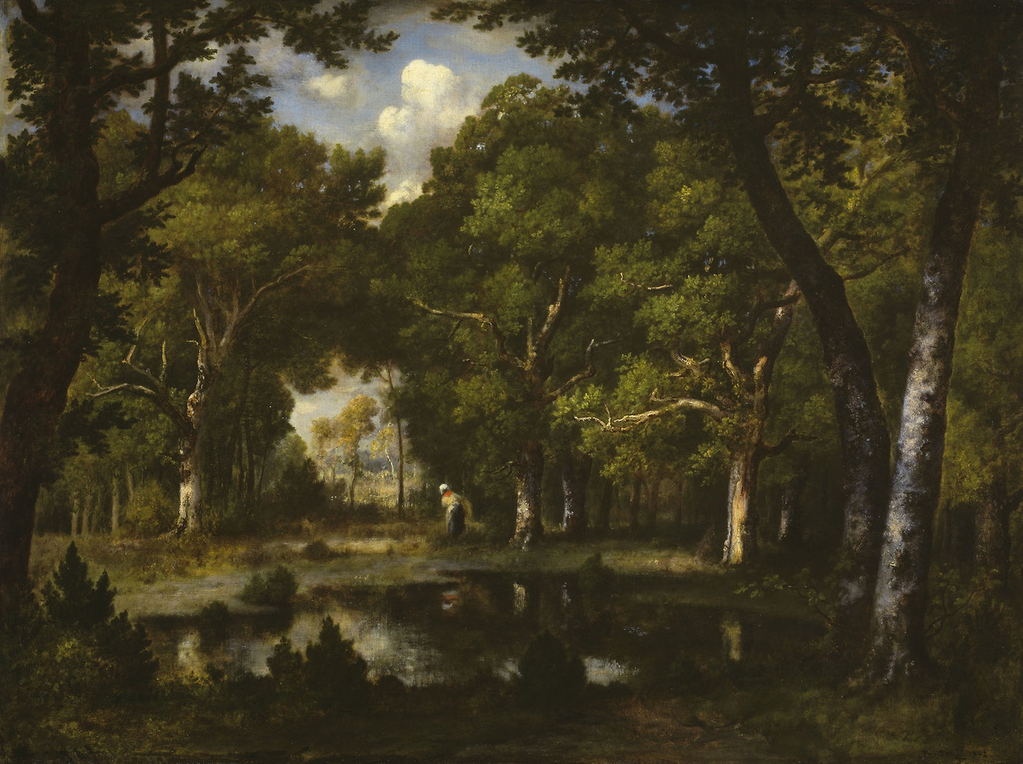 Pond in the Woods -  Narcisse Virgile Diaz de la Peña,  Poster Print Wall Art