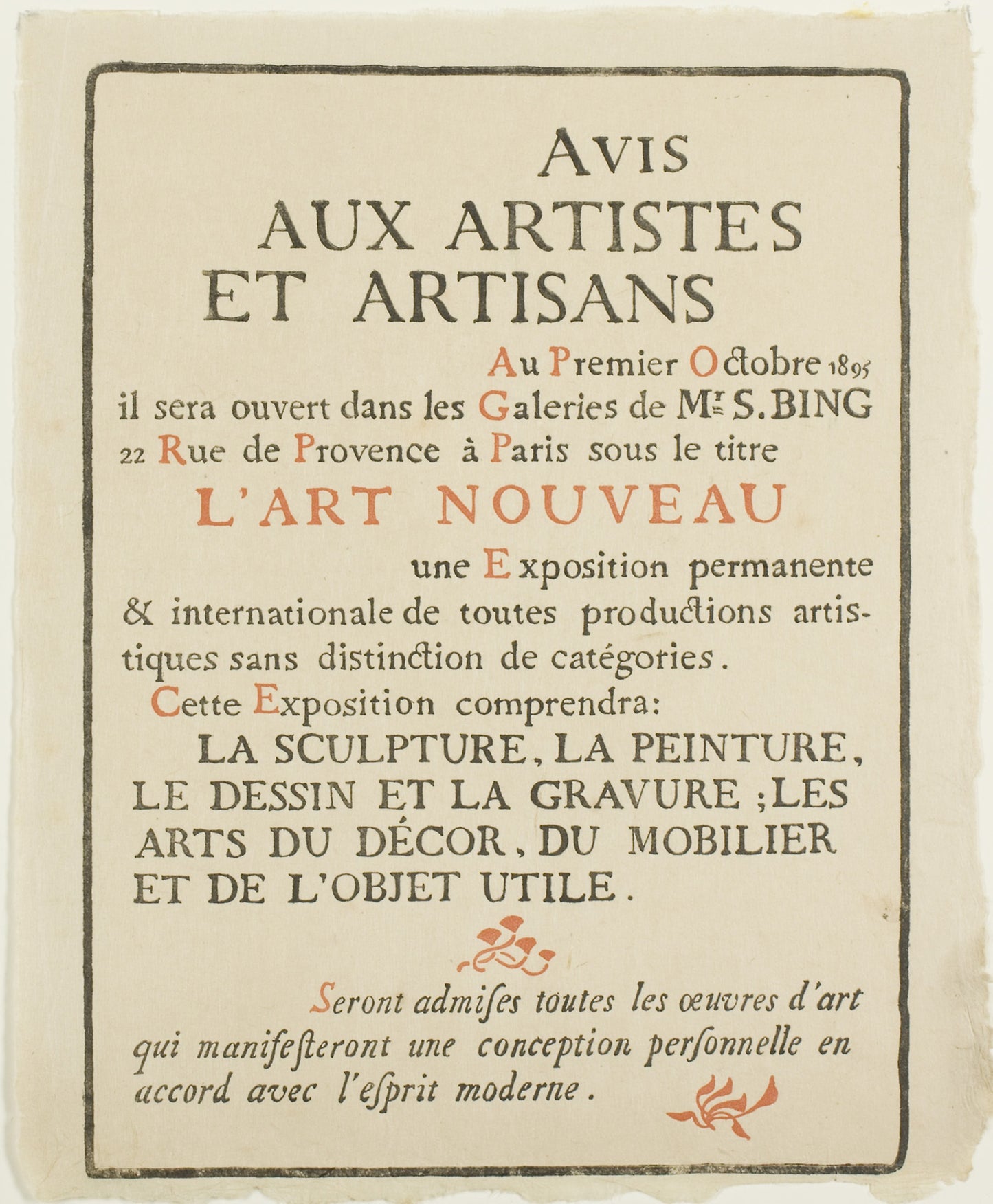 Avis aux Artistes et Artisans -  Georges Lemmen,  Poster Print Wall Art