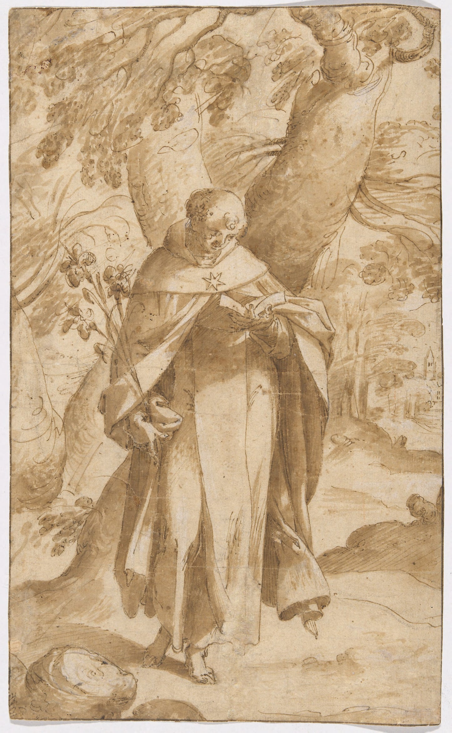 Saint Dominic Reading -  Bartholomaeus Spranger,  Poster Print Wall Art