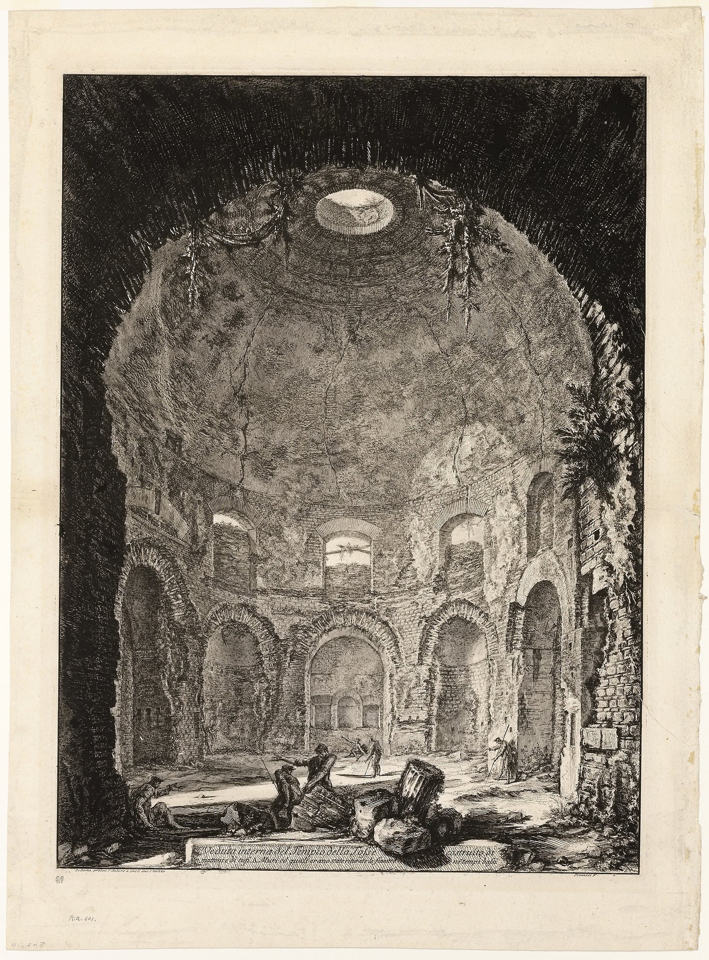 Interior view of the so-called Tempio della Tosse [Temple of the Cough], from Views of Rome -  Giovanni Battista Piranesi,  Poster Print Wall Art