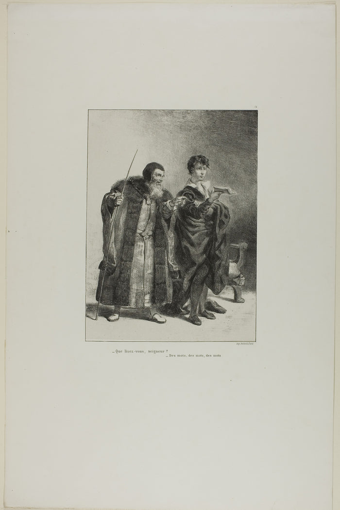 Polonius and Hamlet, plate 4 from Hamlet: Eugène Delacroix,16x12