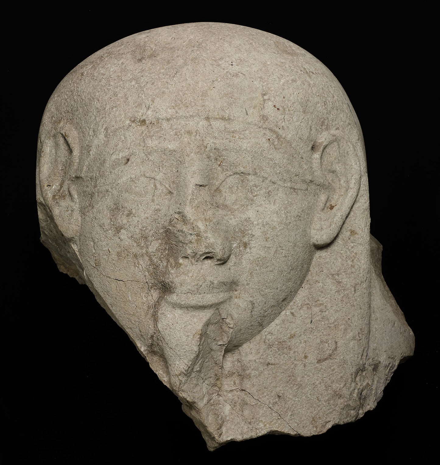 Head from an Anthropoid Sarcophagus -  Egyptian,  Poster Print Wall Art