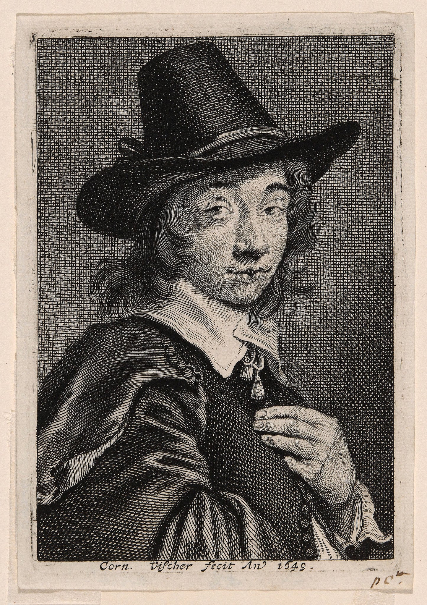 Self-Portrait -  Cornelis Visscher ,  Poster Print Wall Art