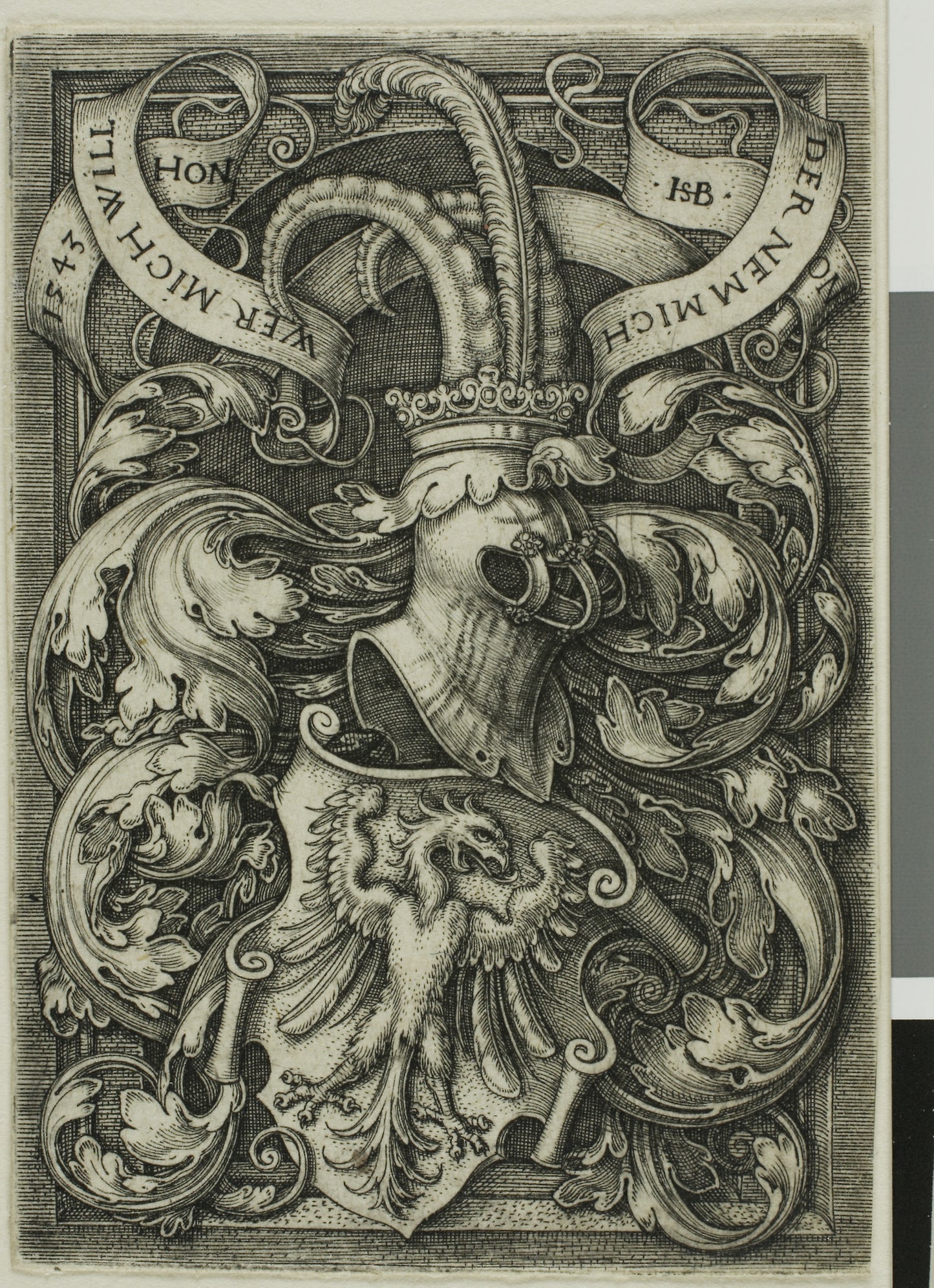 Coat of Arms with an Eagle -  Sebald Beham,  Poster Print Wall Art