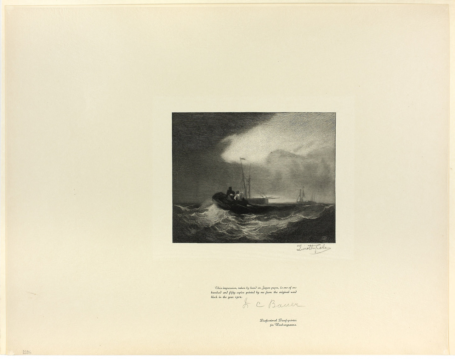 Fishing Boats Off Yarmouth, from Old English Masters -  Timothy Cole (American, born England, 1852-1931),  Poster Print Wall Art