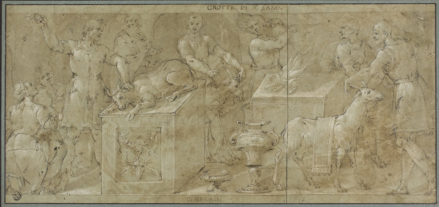 Aeneas and His Companions Preparing Animals for Sacrifice -  Avanzino Nucci,  Poster Print Wall Art