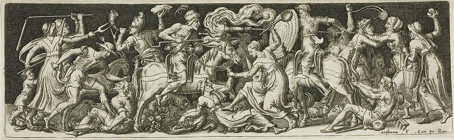 Grotesque Battle, from Combats and Triumphs -  Etienne Delaune,  Poster Print Wall Art