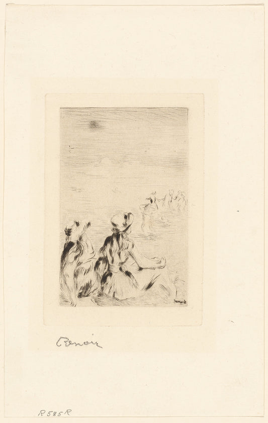 Children on the Beach, Berneval: Pierre Auguste Renoir,16x12"(A3) Poster