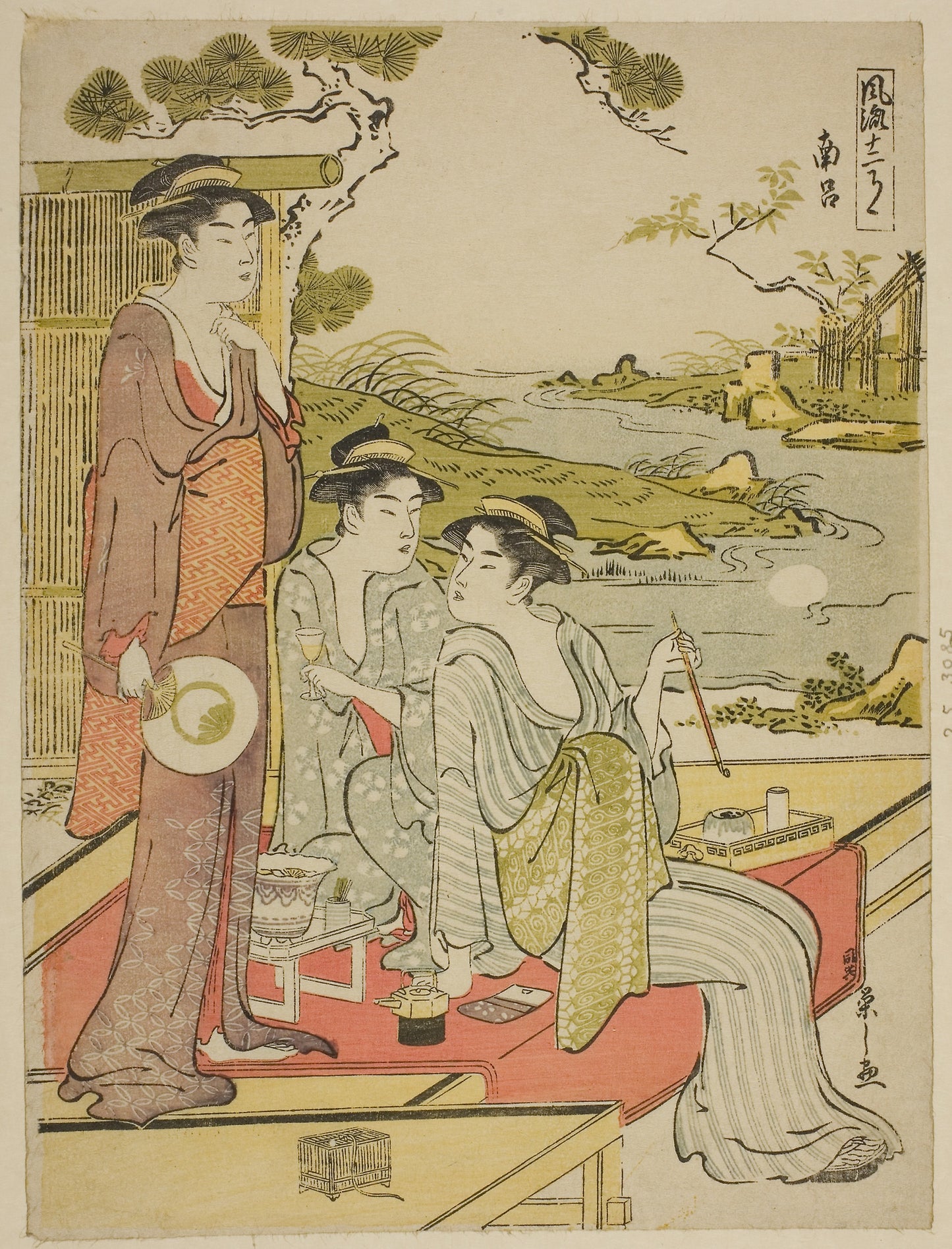 The Eighth Month (Nanryo), from the series a Calendar of Elegance (Furyu junikagetsu) -  Chobunsai Eishi,  Poster Print Wall Art