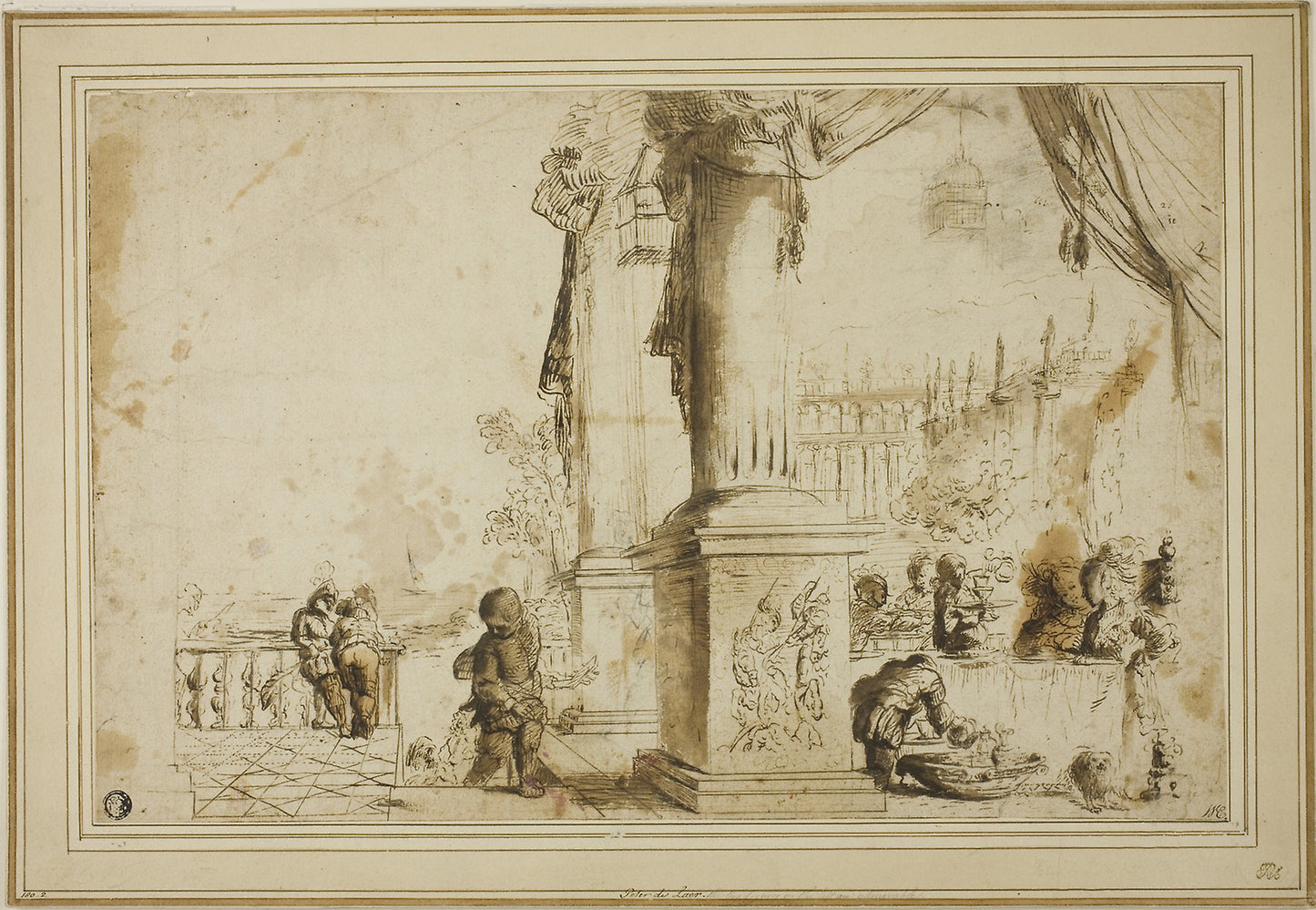 Banquet Scene on Terrace -  Unknown Artist,  Poster Print Wall Art