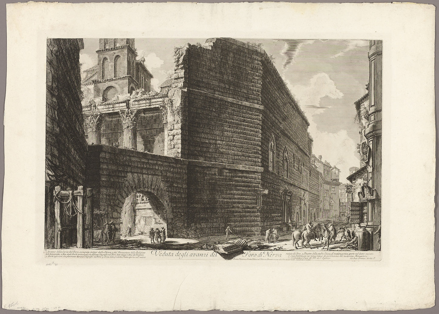 View of the Remains of the Forum of Nerva, from Views of Rome -  Giovanni Battista Piranesi,  Poster Print Wall Art
