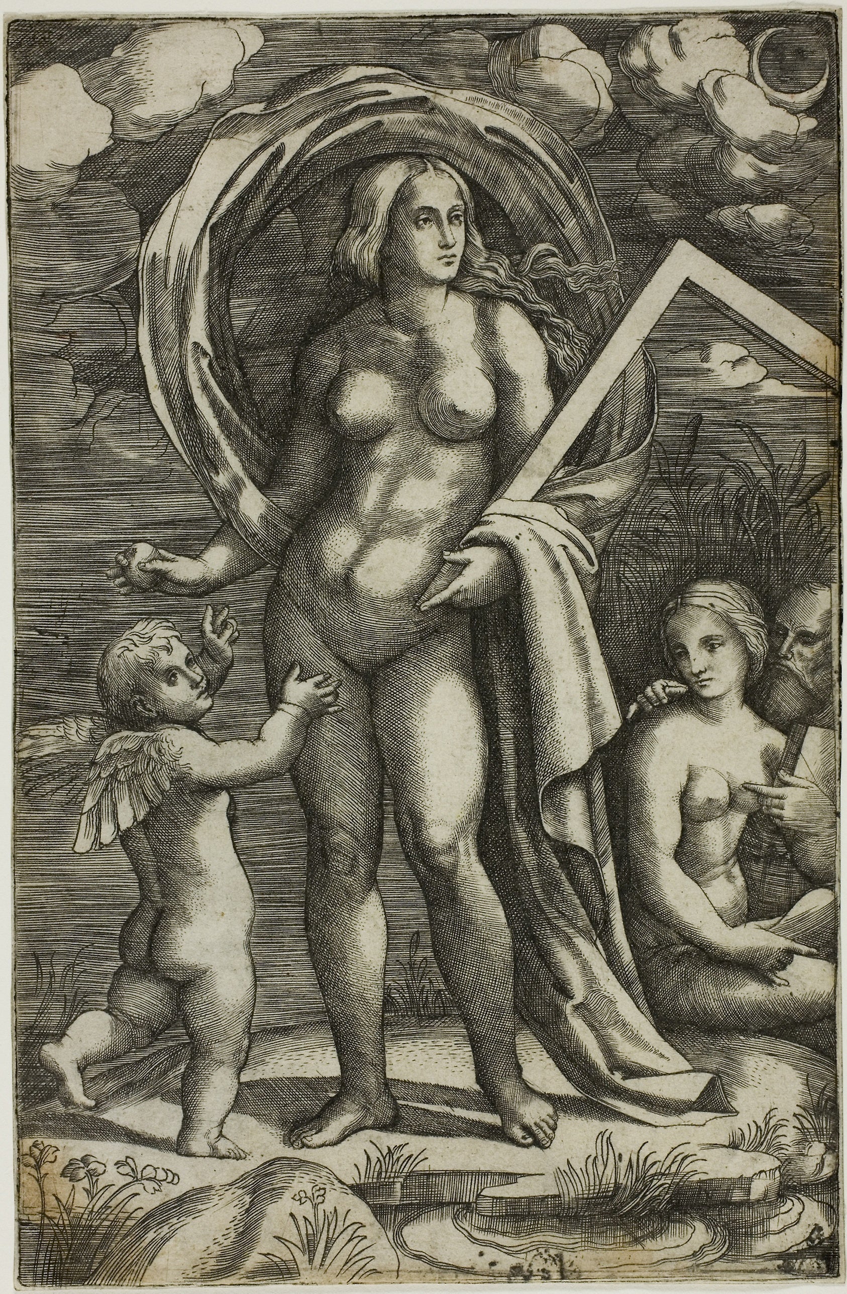 Venus and Cupid: Jacopo Francia,16x12"(A3) Poster