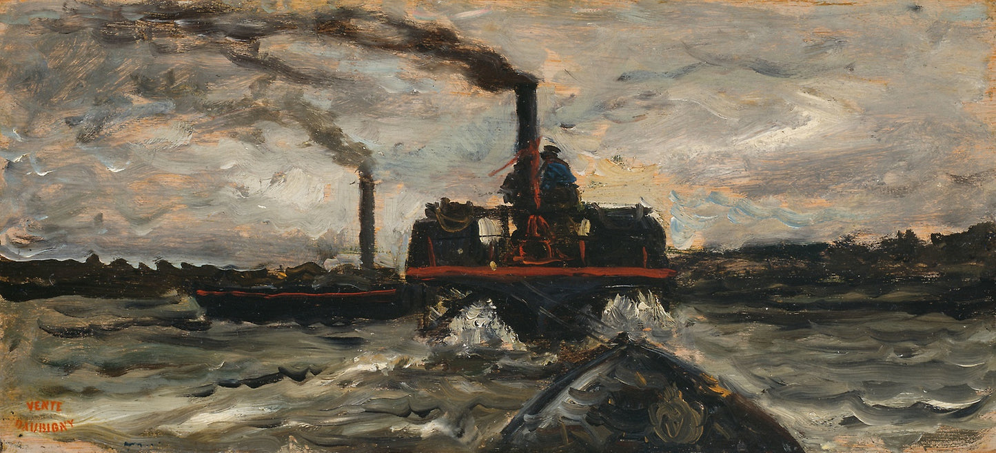 River Boat -  Charles François Daubigny,  Poster Print Wall Art
