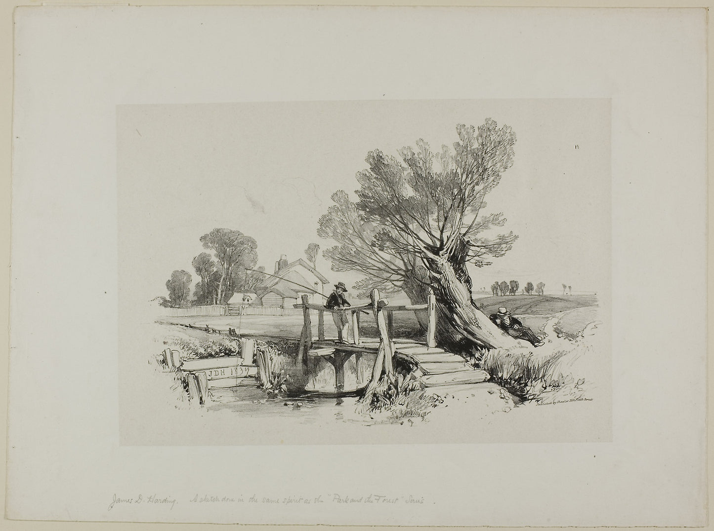 Landscape with Boy Fishing -  James Duffield Harding,  Poster Print Wall Art