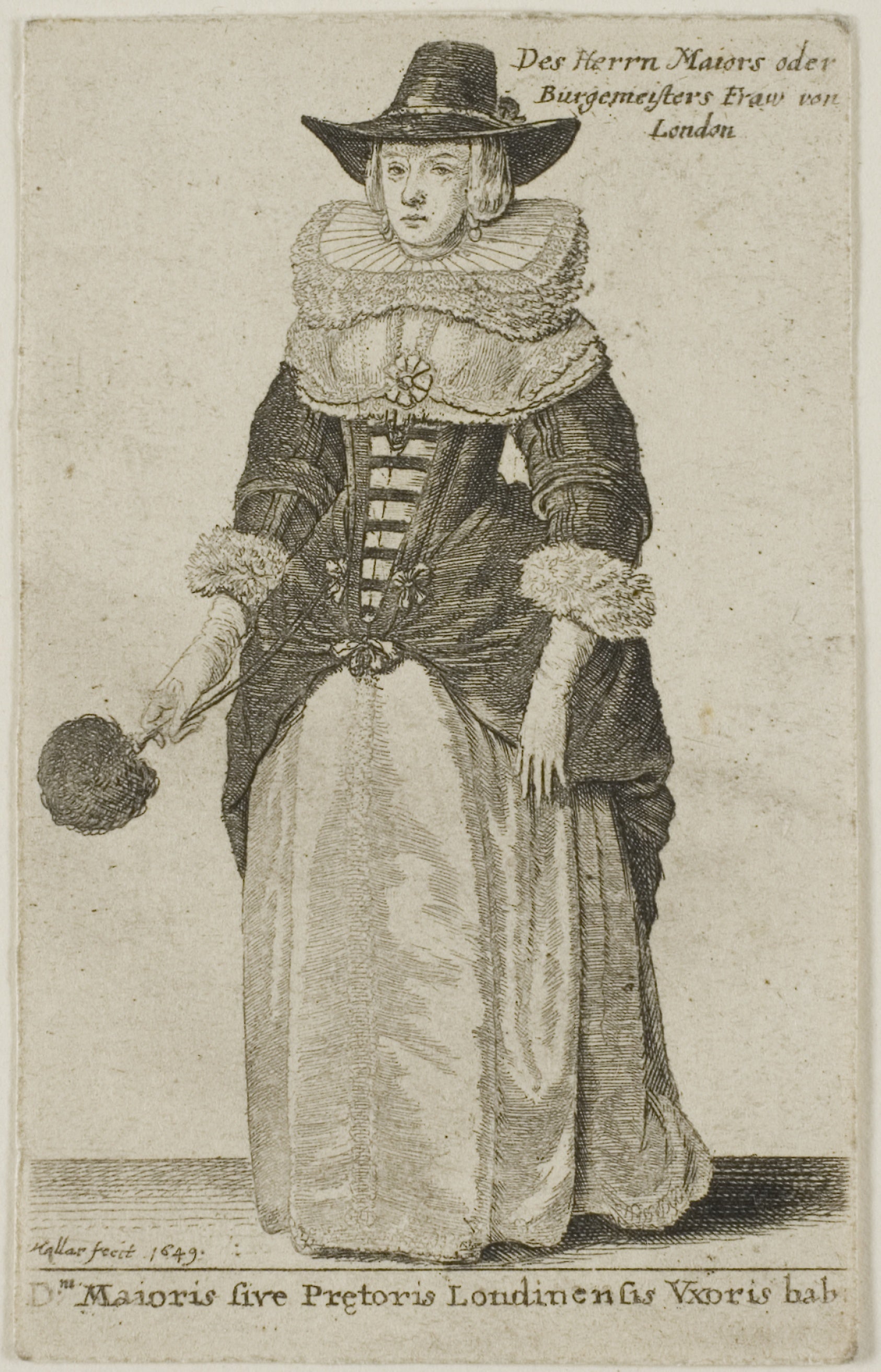 Wife of the Mayor of London: Wenceslaus Hollar,16x12"(A3) Poster