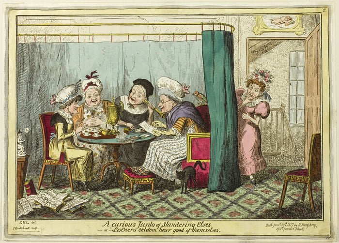 A Curious Junto of Slandering Elves by  George Cruikshank (English, 1792-1878), 23x16