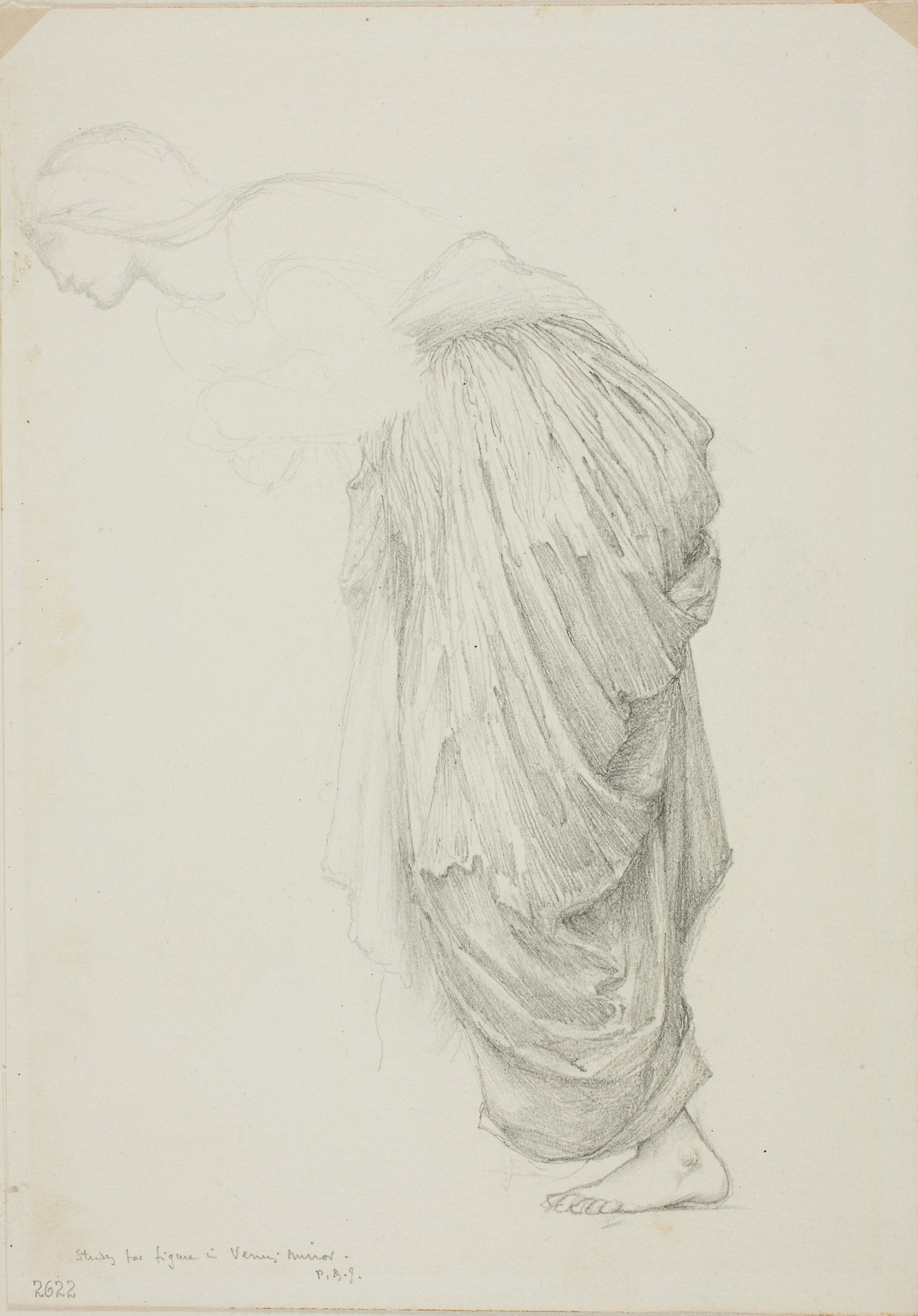 Bending Female Figure, study for Mirror of Venus -  Sir Edward Burne-Jones,  Poster Print Wall Art